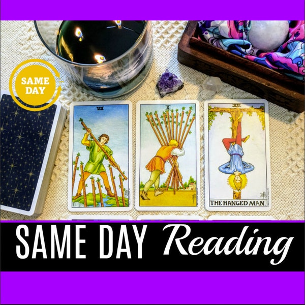 Tarot Card Reading, Same Day Psychic Reading, Same Day Reading, Tarot Reading, Card Reading, 3 QUESTIONS, Intuitive Reading, Psychic, Tarot