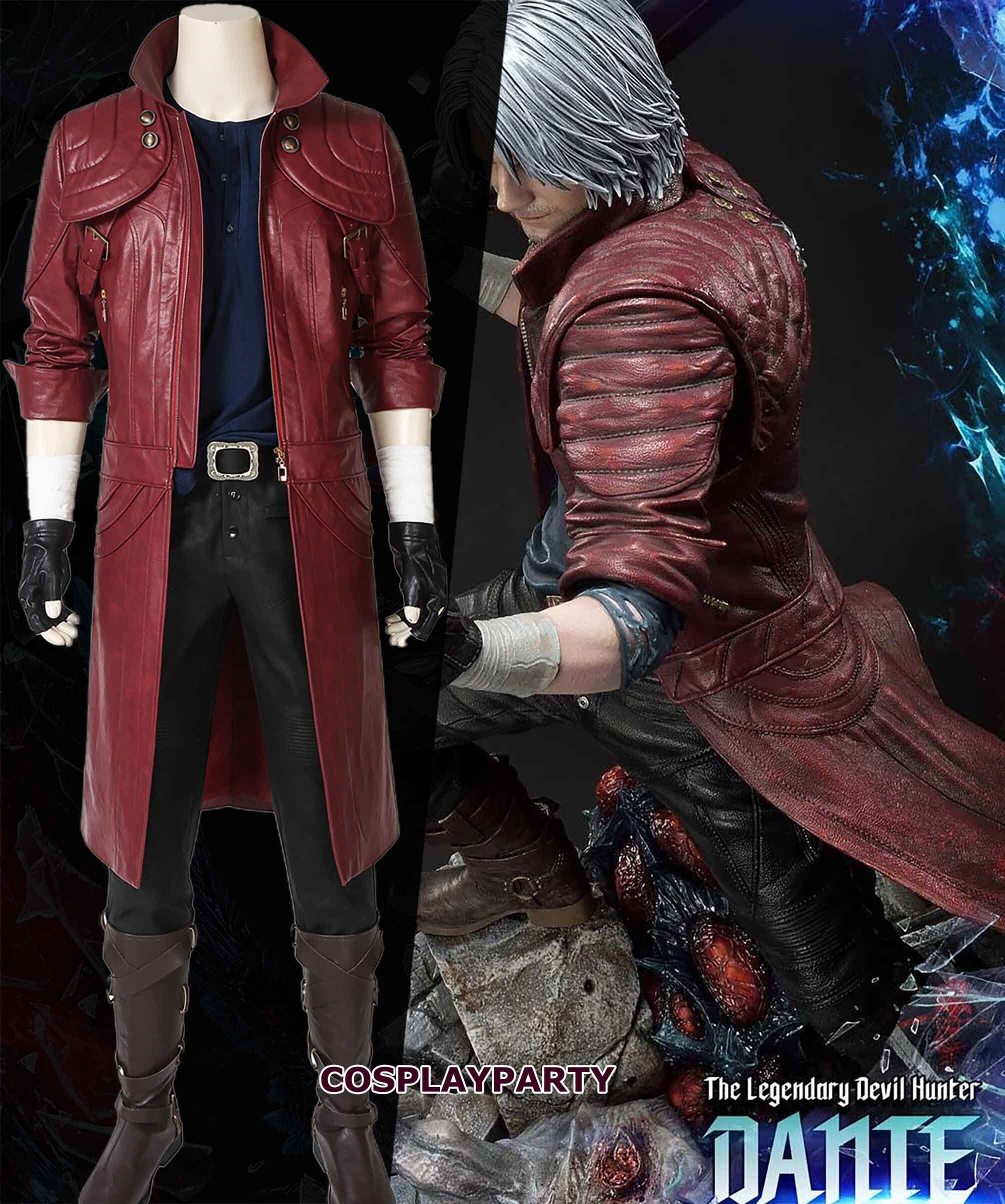 Devil May Cry V DMC5 Dante Aged Outfit Leather Cosplay Costume