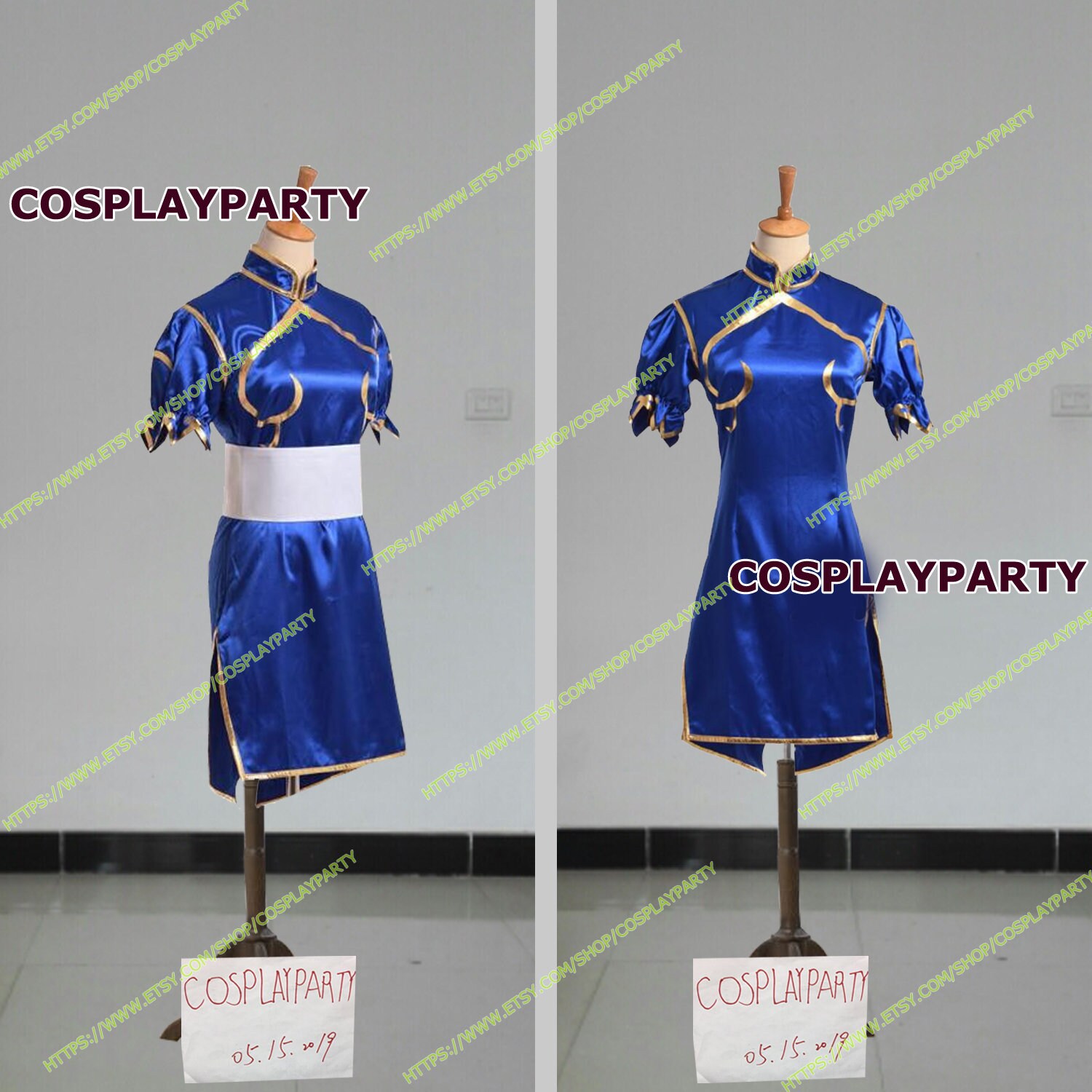 Halloween Street Fighter Chun Li Blue Uniform Cosplay Adult Costume Movie 
