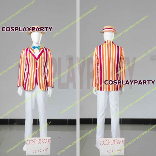 Handmade Size The Mary Poppins And Bert 1964 Film Herbert Alfred Dick Dan Dyke Mary Poppins shops Red Black Coat Cosplay Costumes