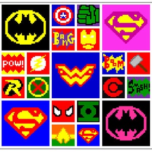 Superhero Crochet Blanket Pattern Corner to Corner Superhero Crochet Pattern image 3