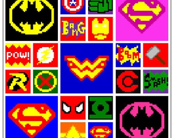 Superhero Crochet Blanket Pattern - Corner to Corner Superhero Crochet Pattern