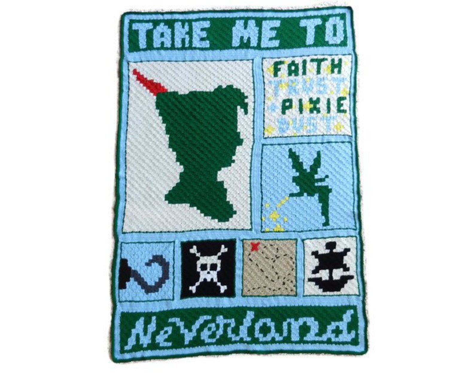 Peter Pan Crochet Throw Blanket Pattern Corner to Corner Peter Pan
