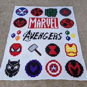 Superhero Crochet Blanket Pattern - Corner to Corner Superhero Graphs Crochet Pattern - Kids Crochet Superhero - Superhero Pattern Crochet