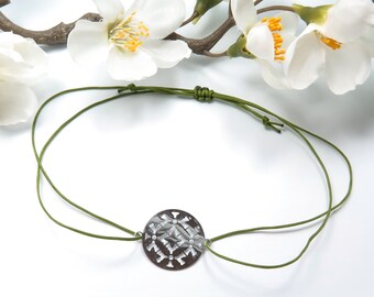 Armband Mandala silberfarben Makramee Freundschaftsarmband