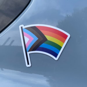 Progress Pride Flag - Car Magnet