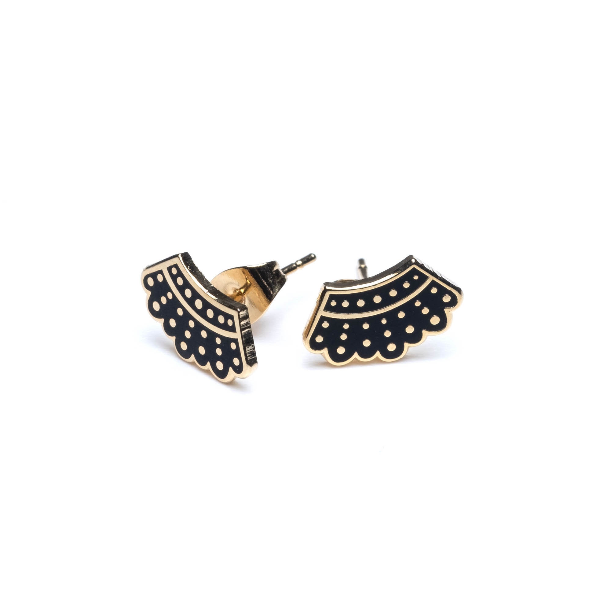 Ruth Bader Ginsburg s Dissent Collar Earrings 24k Gold Plated