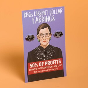 Ruth Bader Ginsburg's Dissent Collar Earrings image 2
