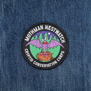 Mothman Nestwatch Patch - Iron On