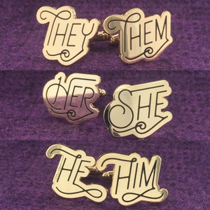 Pronoun Cufflinks