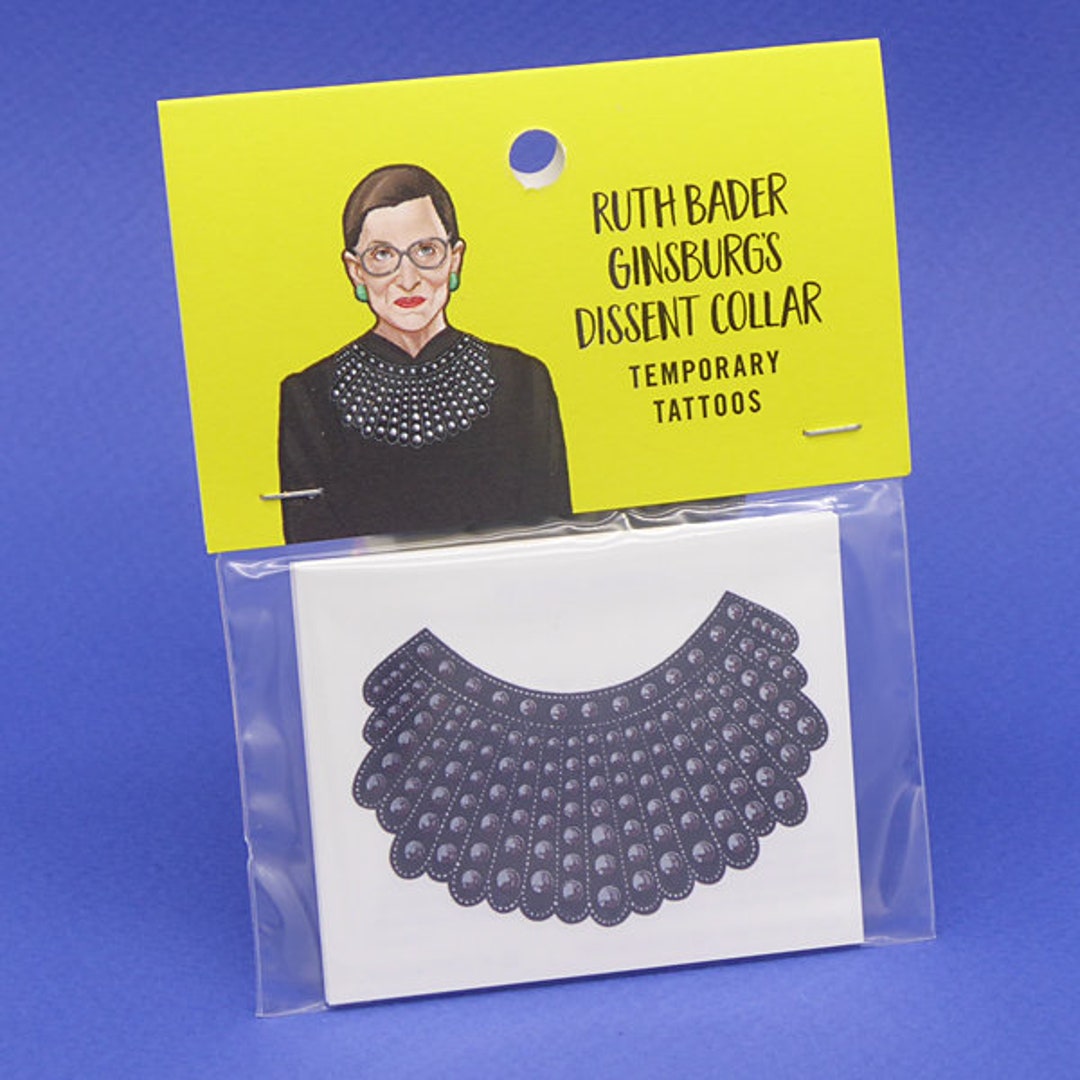 Buy Ruth Bader Ginsburgs Dissent Collar Temporary Tattoos Online in India   Etsy