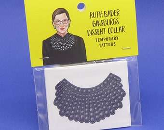 Ruth Bader Ginsburg's Dissent Collar Temporary Tattoos