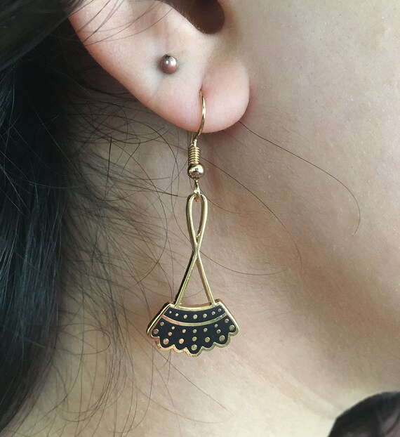 Dissent collar drop earrings 24k gold plated deals