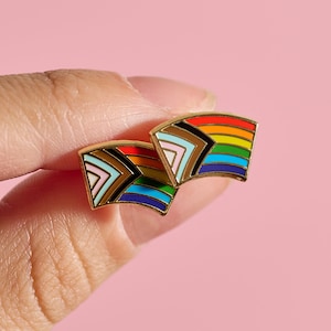 Progress Pride Flag Post Earrings