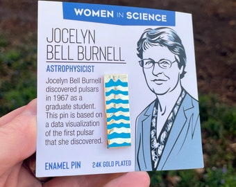 Jocelyn Bell Burnell's Pulsar Pin - Silvertone with Blue Enamel