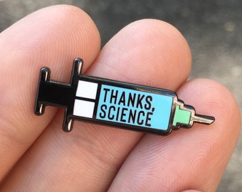 Thanks, Science - Vaccine Syringe Mini Pin