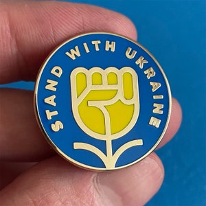 Ukrainian Flower Enamel Pin - 24k Gold-plated