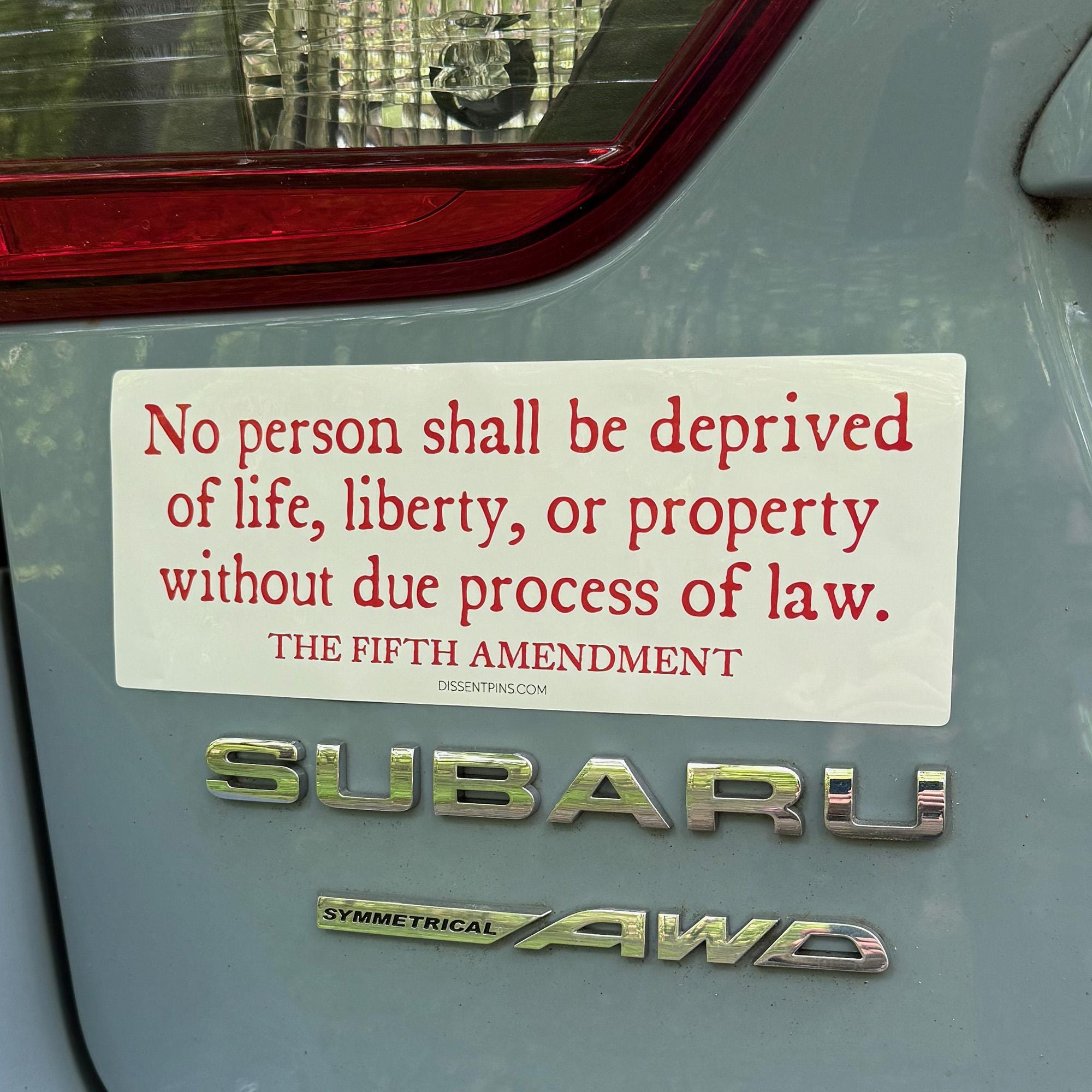 Fifth Amendment Bumper Sticker - Etsy