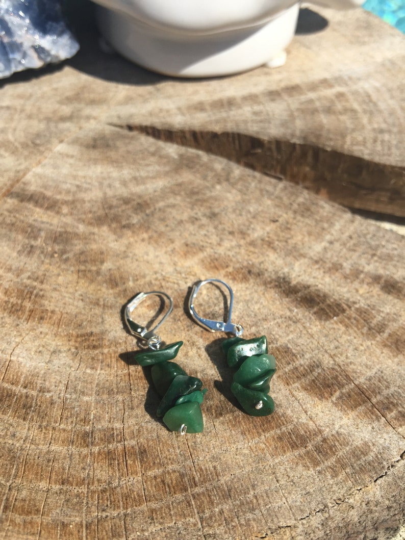 Green Adventurine Dangle Earrings