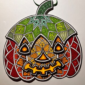 DIY 3D griezelige pompoenmandala
