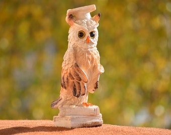 Handmade Owl Figurine, Perfect Graduation Gift for Owl Lovers