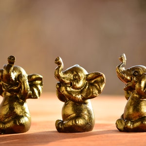 Set of Three Elephant Figurines See no Evil Hear no Evil Speak no Evil,Elephant Figurine,Elephant Gift,Housewarming Gift,See no Evil Decor image 4