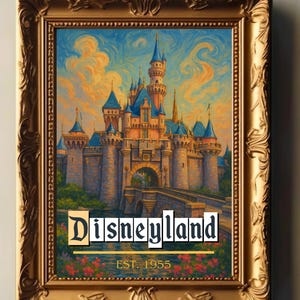 Vintage Disneyland Digital Download – Est. 1955 | Retro Disney Wall Art | Disneyland Castle Printable Poster | Instant Download