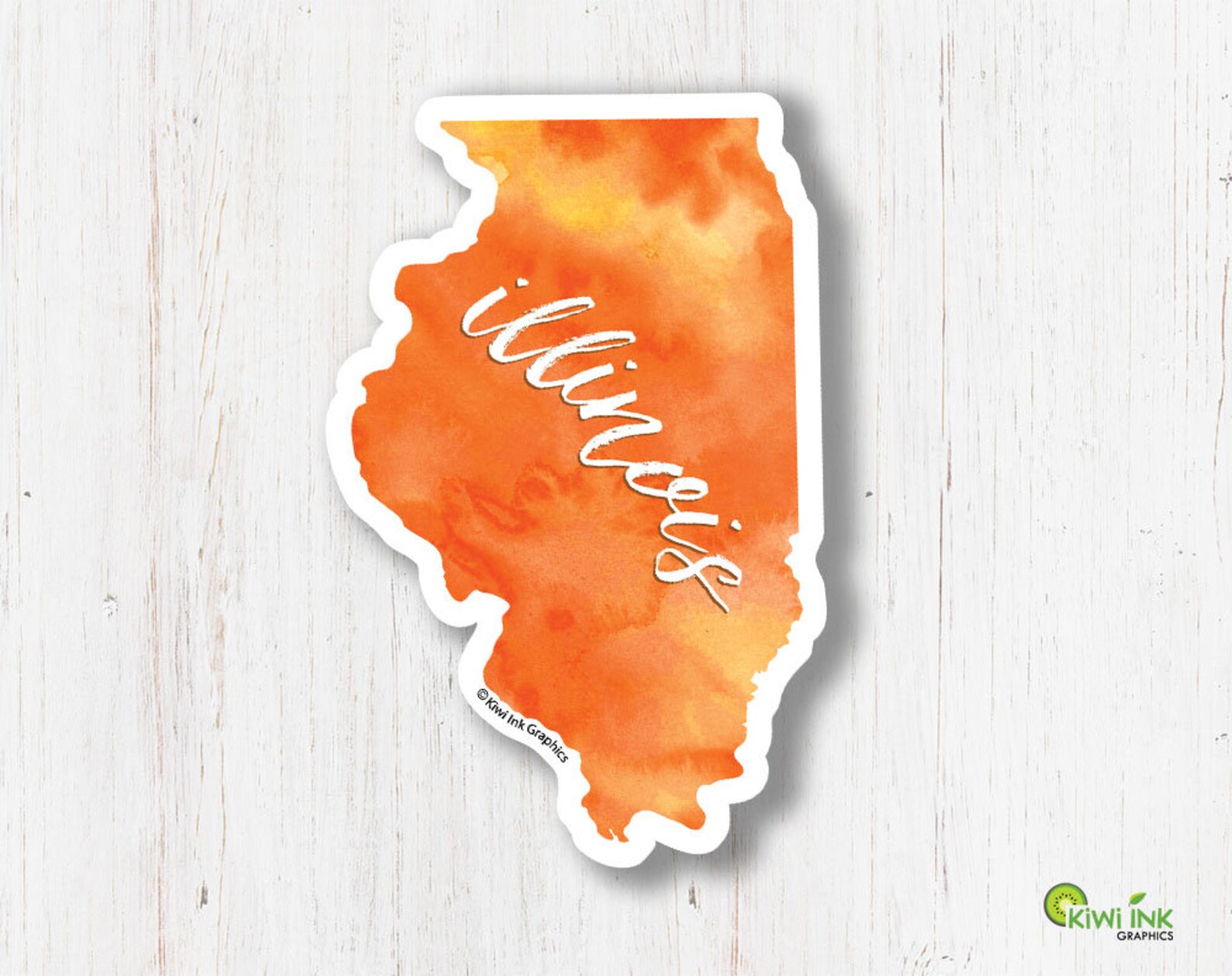 Illinois Illinois Sticker State Stickers Travel Stickers Etsy