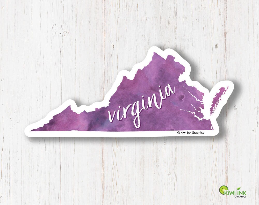 Virginia Virginia Sticker State Stickers Travel Stickers Etsy