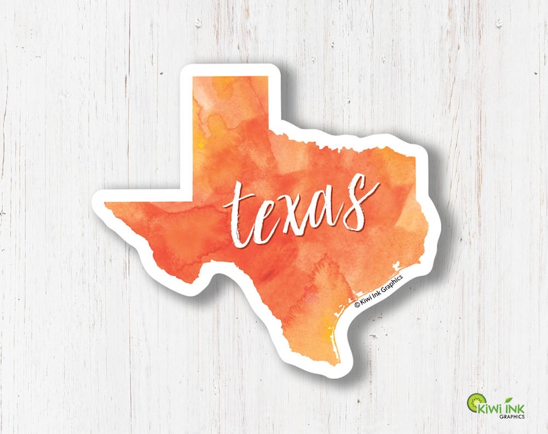 Texas Texas Sticker State Stickers Texas Decal Travel Etsy