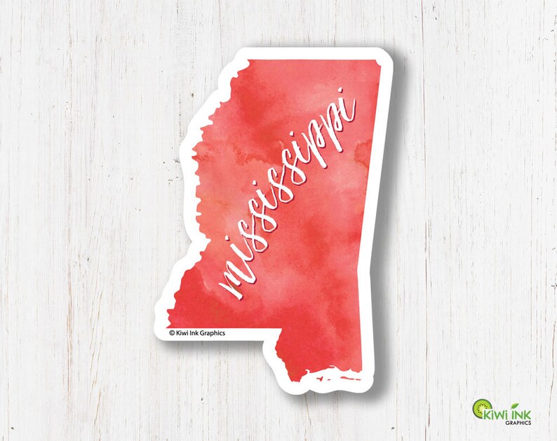 Mississippi Mississippi Sticker State Stickers Travel Etsy