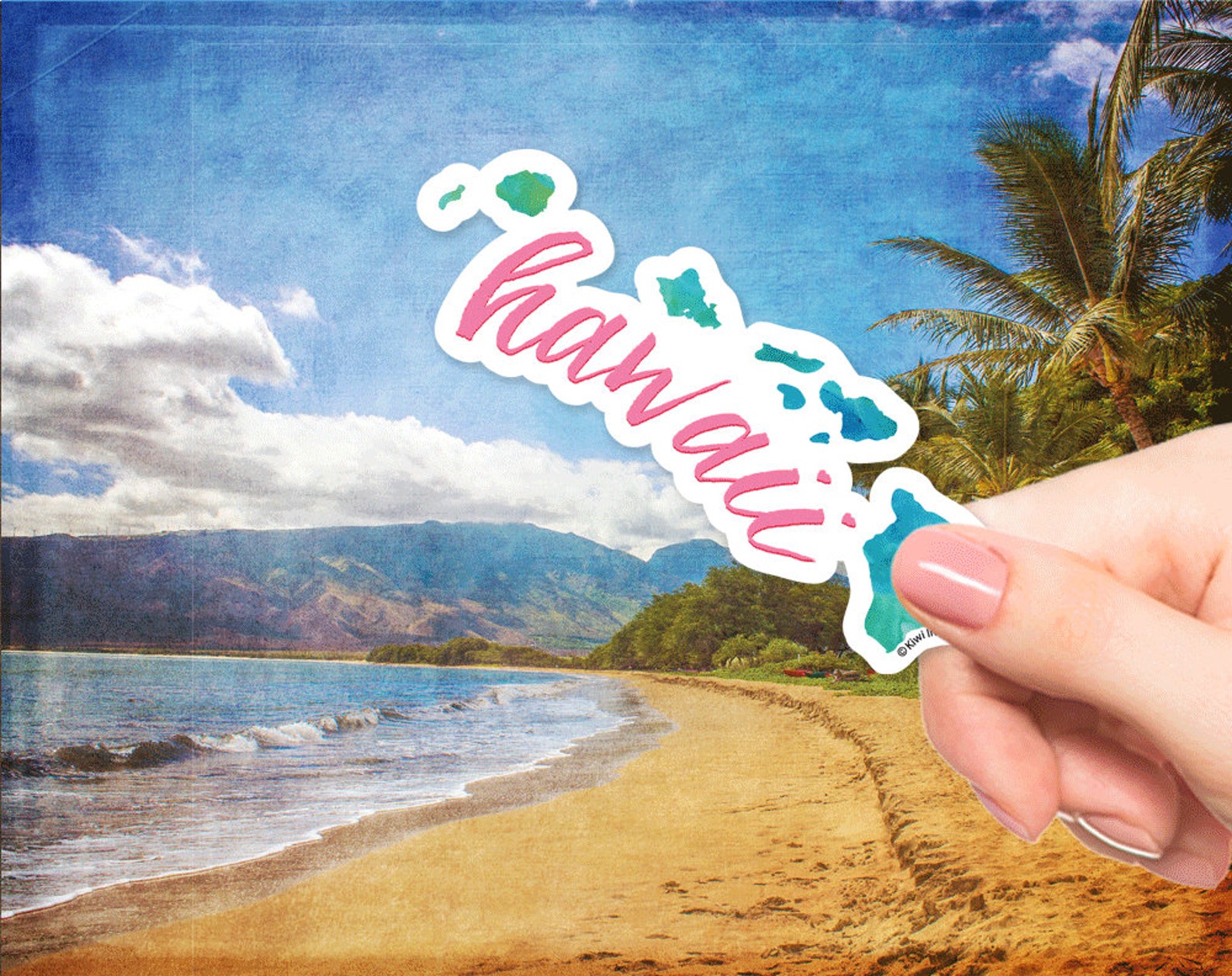 Hawaii Hawaii Sticker Hawaii Decal State Stickers Travel Etsy