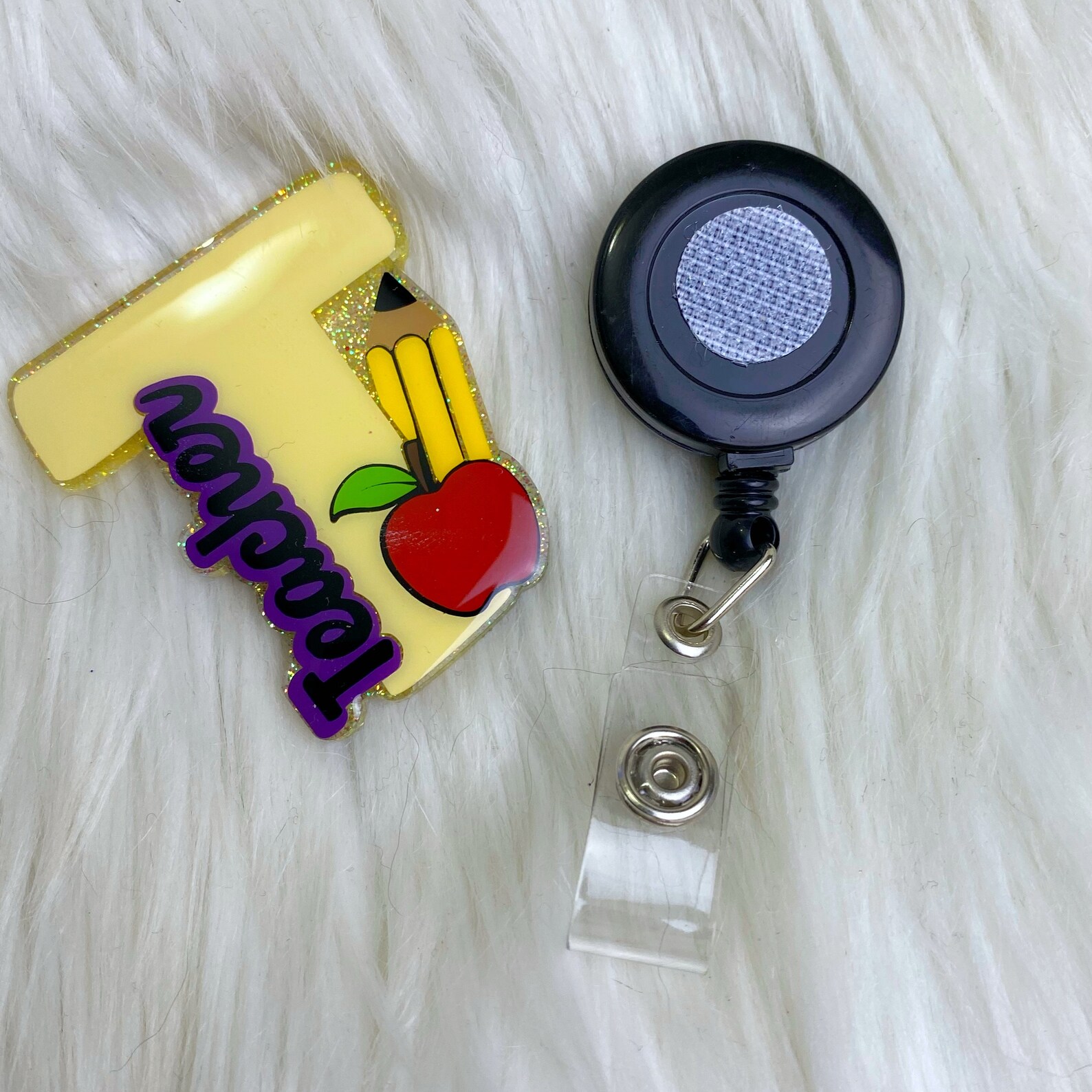 Teacher Monogram Badge Reel Teacher Badge Reel Educational | Etsy