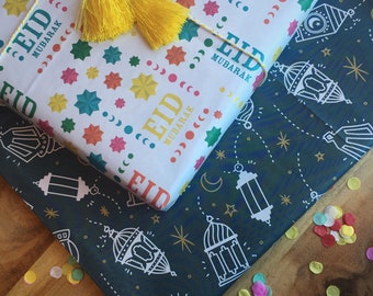 Eid Gift Wrap (4 Folded Sheets) (20 SQFT)- Bright, Modern, Eco-friendly and Reversible