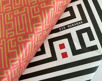 Eid Gift Wrap (4 Folded Sheets) (20 SQFT)- Bright, Modern, Eco-friendly and Reversible