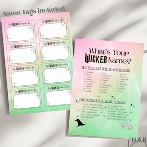 ¿Cuál es tu nombre malvado? Etiquetas imprimibles para fiestas, generador de nombres malvados, imprimible del juego malvado, cumpleaños para preadolescentes, descarga instantánea
