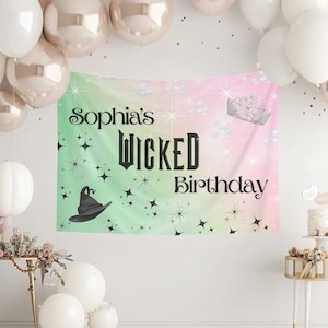 Cartel de tapiz personalizado de Wicked Birthday, cartel de tapiz de Wicked Party, cartel de pancarta, archivo de descarga digital JPG PNG, sublimación DIY