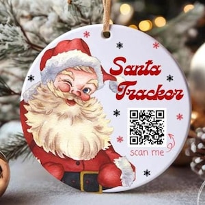 Adorno PNG con código QR de seguimiento de Papá Noel: Google y Norad (archivos digitales)
