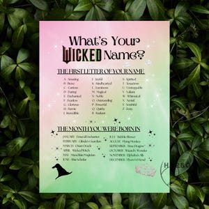 Wicked Name Party Game: Printable Name Tags (instant Download) - Etsy