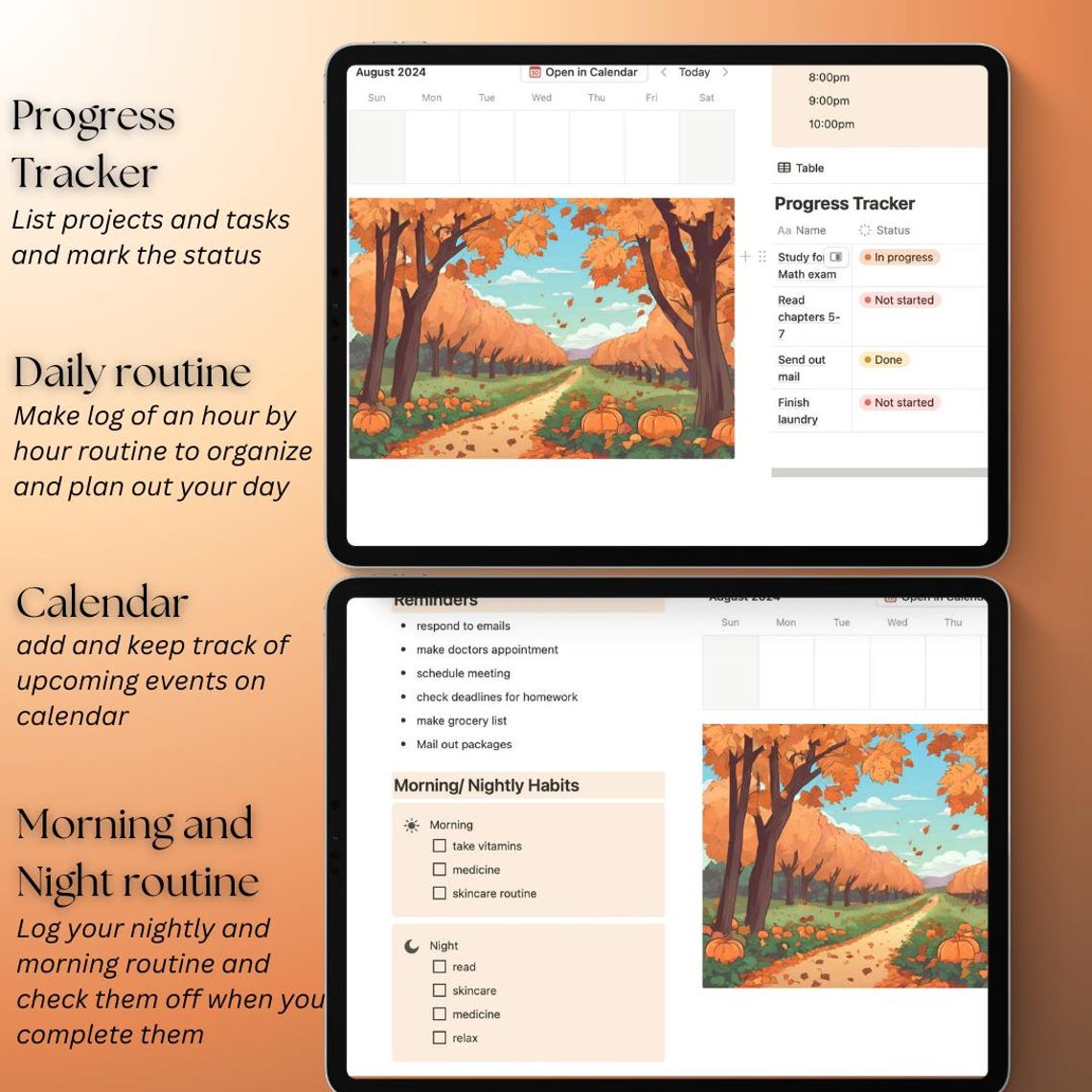 Fall Notion Template | Daily Planner | Weekly Planner | Digital ...