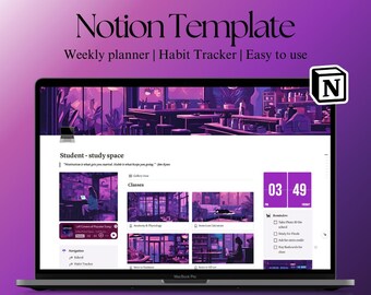 Student Notion Planner | College Planner | Notion Template | Academic planner