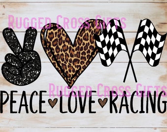 Download Peace Love Racing With Photos Etsy