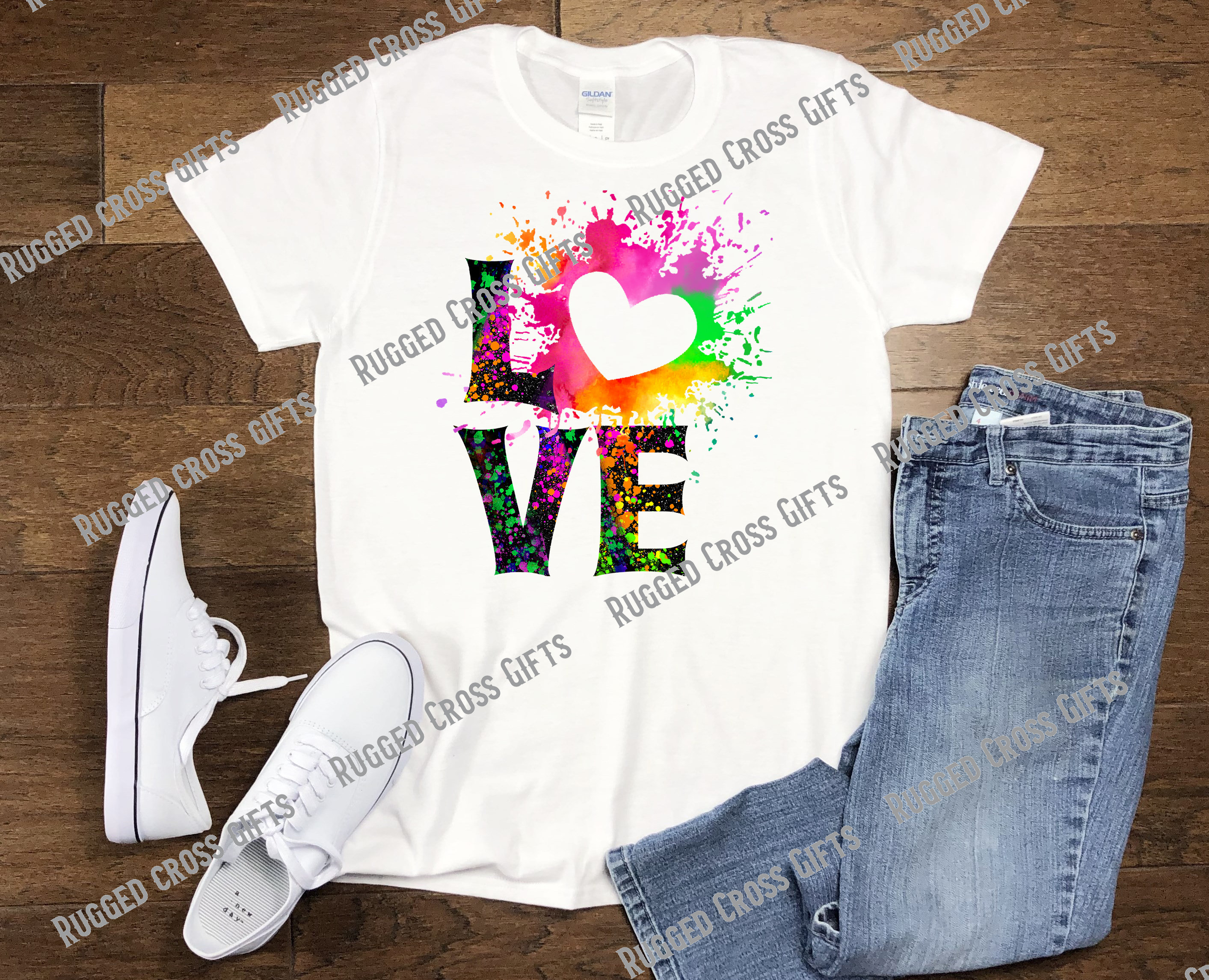 Graffiti Love Splatter Heart Shirt  Sublimation Transfer Ready To Press RTS
