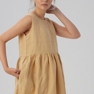 Ready to go Linen loose sleeveless dress SANTA CLARA / Washed soft linen dress / Mothers Day Gift image 1