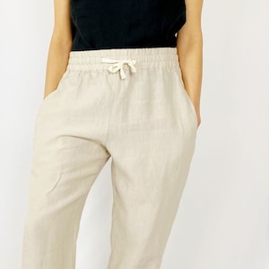 Linen pants for women / Natural loose linen pants / Pjama Pants / Washed women linen trousers / Mothers Day Gift