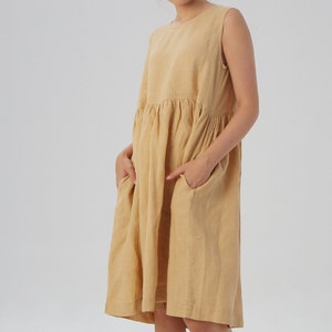 Ready to go Linen loose sleeveless dress SANTA CLARA / Washed soft linen dress / Mothers Day Gift image 4