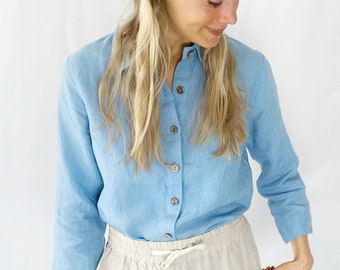 Ready to Go Linen Shirt women, Linen Shirt, Linen Blouse, 100% Linen Shirt, Mothers Day Gift