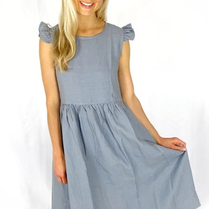 Ready to go Linen dress with ruffles, DEL MAR / Washed soft linen dress / available in different colors / Mothers Day Gift image 3