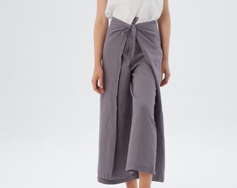 wrap linen pants