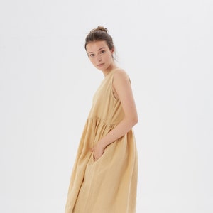 Linen loose sleeveless dress, SANTA CLARA / Washed soft linen dress / available in different colors / Mothers Day Gift image 5